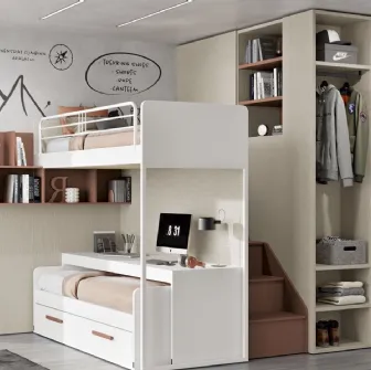 Cameretta 106 a soppalco con letto scorrevole di Ferrimobili