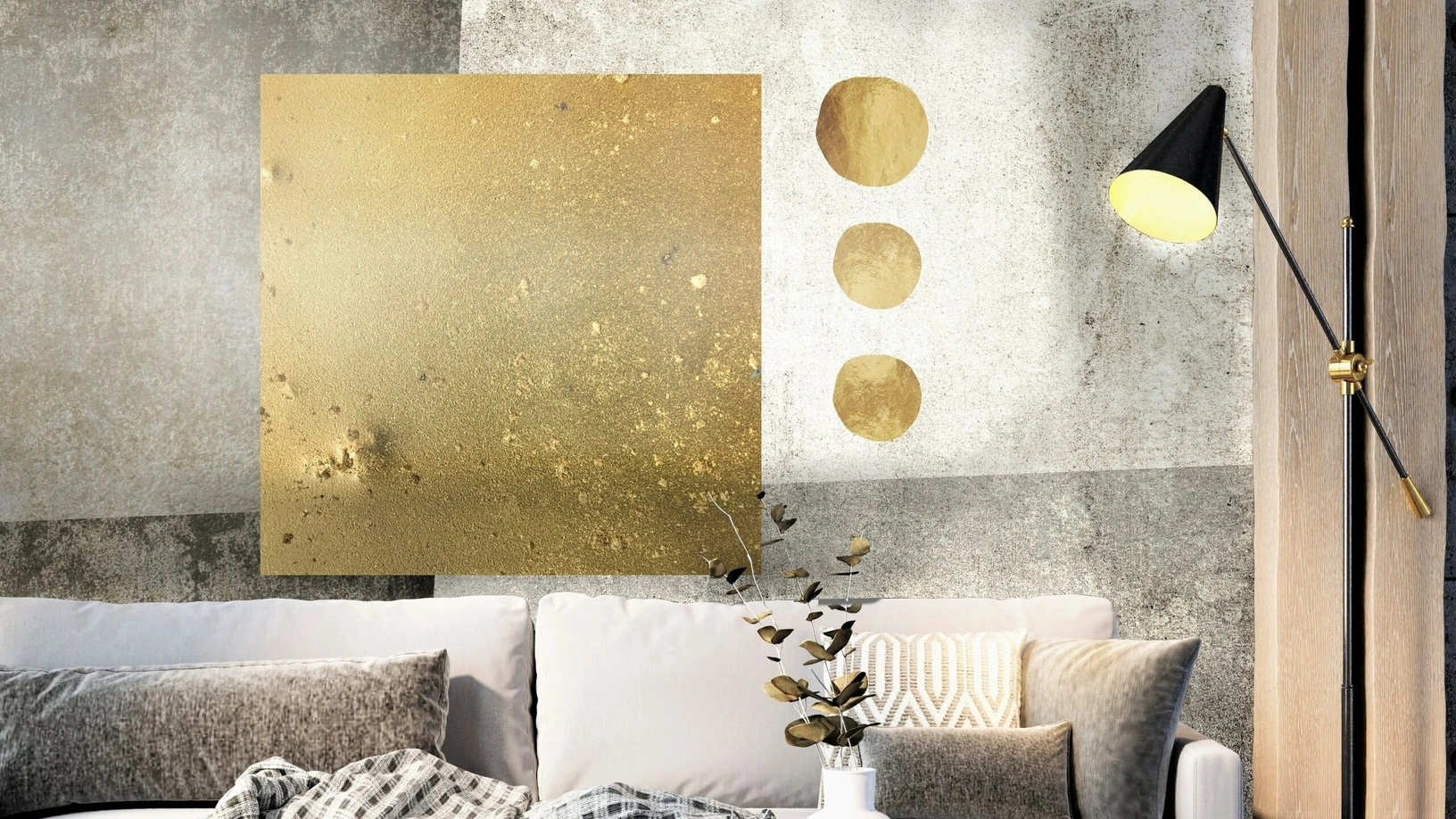 Carta da parati Geometric Gold di Pintdecor