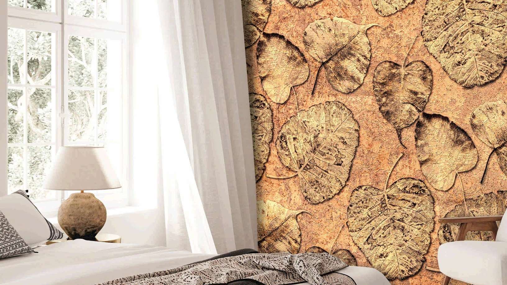 Carta da parati Gold Leaves di Pintdecor