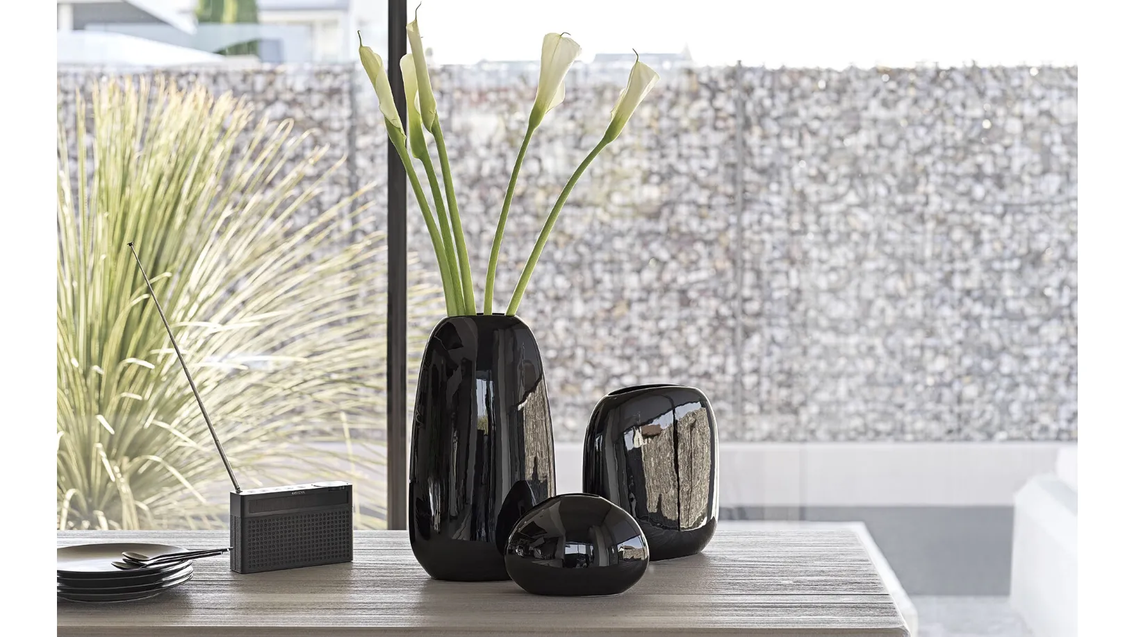 Set di 3 vasi in ceramica con finitura lucida Flavour di Calligaris