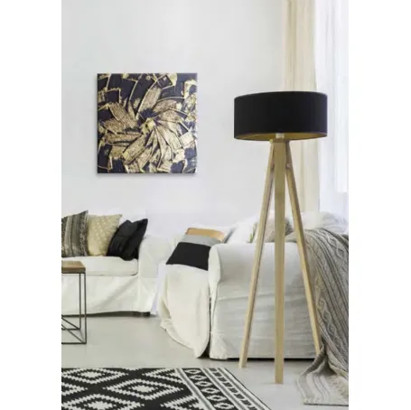 Orologio quadrato da muro Black and Gold di Pintdecor