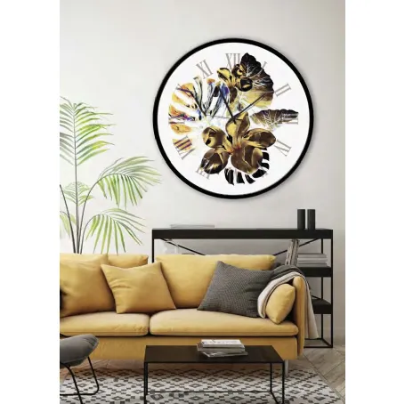 Orologio tondo da muro Lancette sul Fiore di Pintdecor