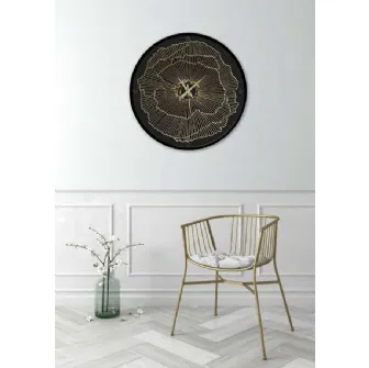 Orologio tondo da muro Linee Dorate di Pintdecor