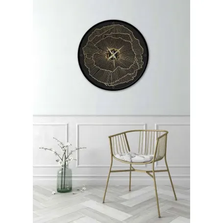 Orologio tondo da muro Linee Dorate di Pintdecor