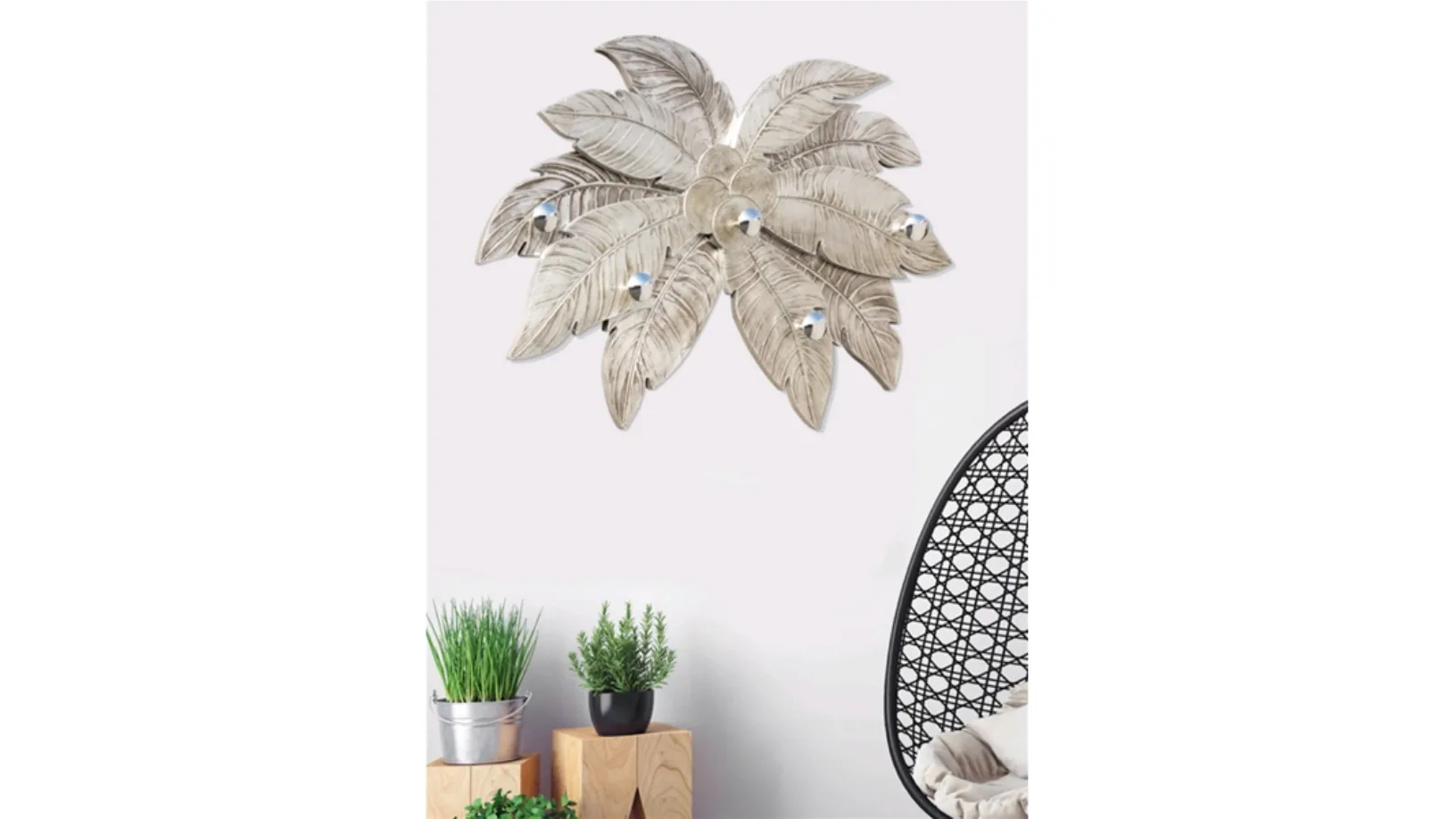 Appendiabito Palmira con decorazioni in foglia argento di Pintdecor