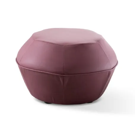 Pouf Esagono rivestito in pelle con profilo di Stilfar Italia