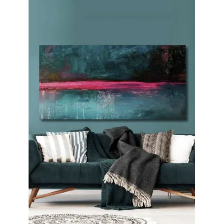 Quadro astratto Linea Fucsia di Pintdecor
