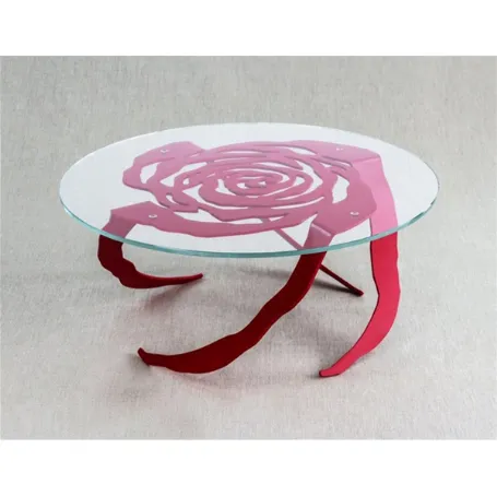 Tavolino Rosa sospesa con vetro trasparente di Pintdecor
