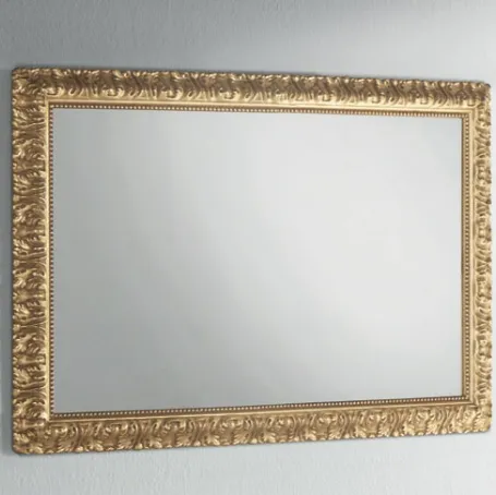 Specchiera Glamour con cornice in legno foglia oro di Stilfar Italia