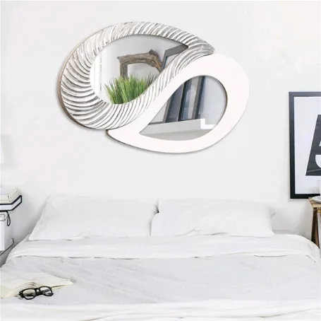 Specchiera Tao Yang in foglia argento di Pintdecor