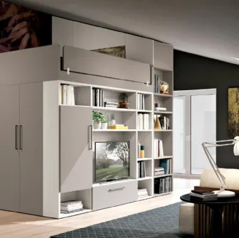 Cabina Armadio con soppalco Concept per Loft 18 di Ferrimobili