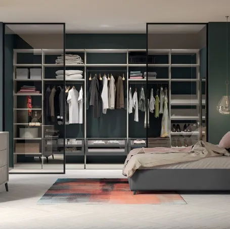 Cabina Armadio Golf M206 in melaminico con ante scorrevoli in vetro di Colombini Casa