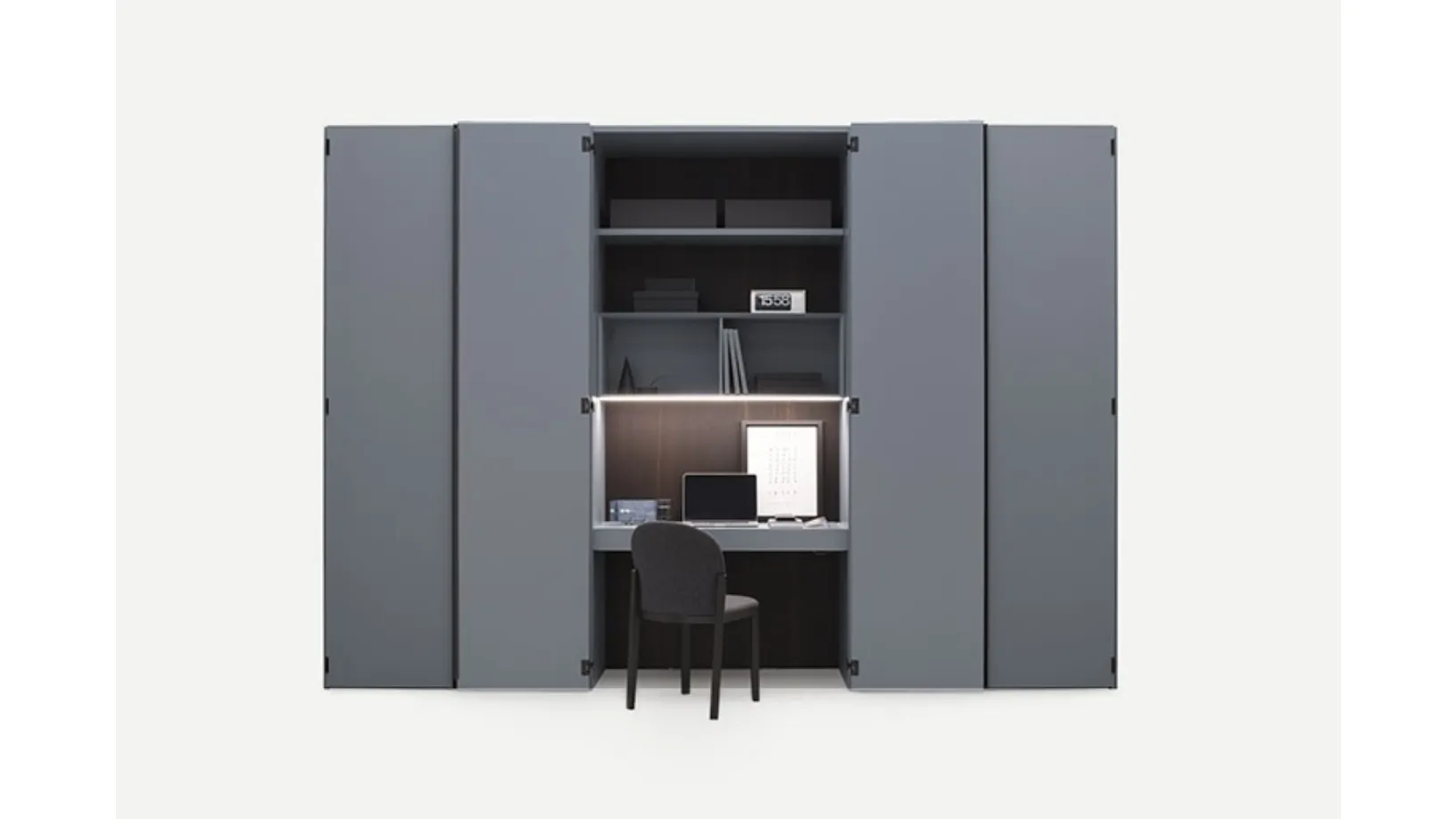 Armadio con ante battenti Amalfi di Pianca con vano home office interno