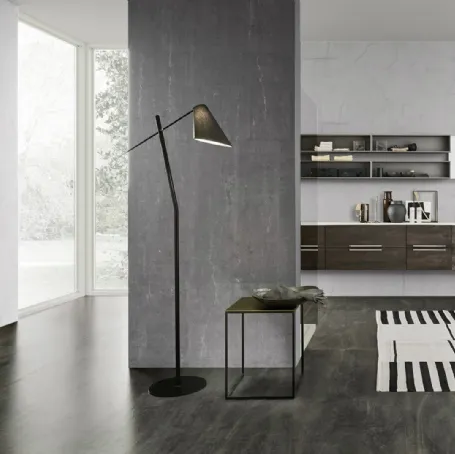 Mobile bagno sospeso M System C013 in laminato effetto legno di Baxar