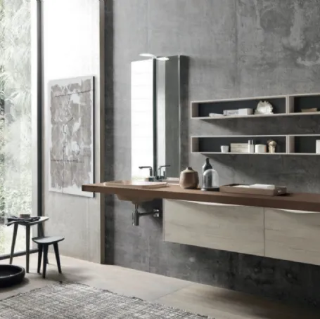 Mobile da Bagno sospeso M1 System C113 in ecomalta di Baxar