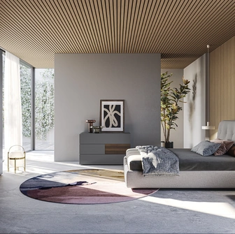 Letto Adagio in tessuto imbottito di Colombini Casa