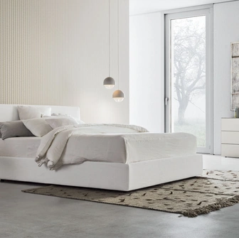 Letto in tessuto con box contenitore Beta Up di Pianca