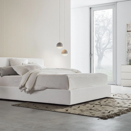 Letto in tessuto con box contenitore Beta Up di Pianca