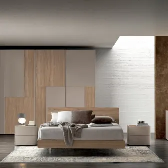 Letto matrimoniale in legno di Noce con testiera Vitalyty Miraggio di Colombini Casa