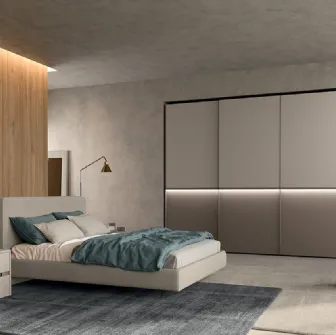 Letto con testiera in tessuto imbottito Vitalyty New Line di Colombini Casa