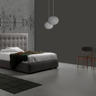 Letto in tessuto con testiera lavorazione capitonnè Desio Maxi di Excò