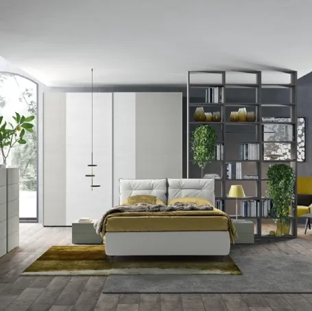 Letto in ecopelle con testiera trapuntata Golf Kiss di Colombini Casa