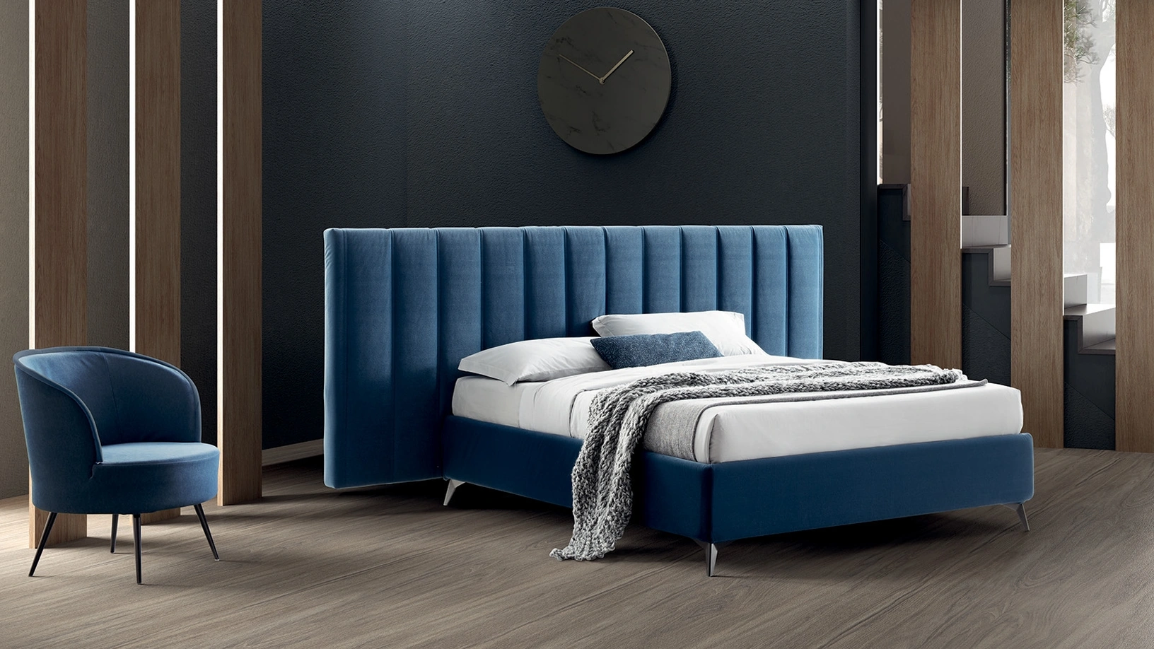 Letto con testiera trapuntata Mia XL di Stilfar Italia