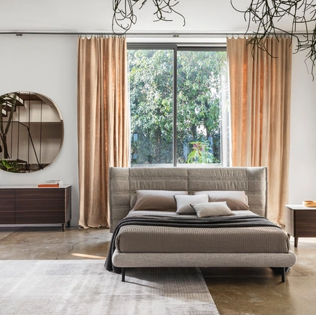 Letto Monbed in tessuto imbottito di Calligaris