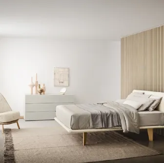 Letto in tessuto con testiera Filo di Pianca