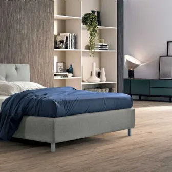 Letto imbottito con testiera trapuntata Eva di Stilfar Italia