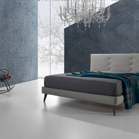 Letto in tessuto con testiera Mies di Calligaris