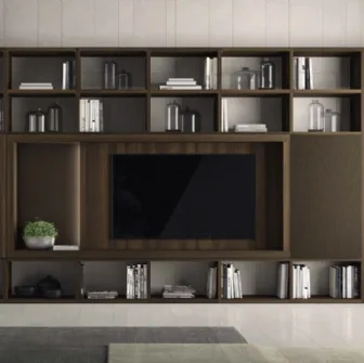 Libreria a muro Vitalyty Luce 020 in melaminico finitura legno di Colombini Casa