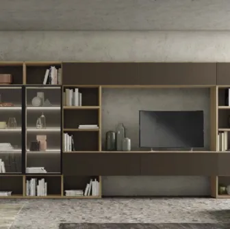Libreria Vitalyty Luce a parete in melaminico di Colombini Casa