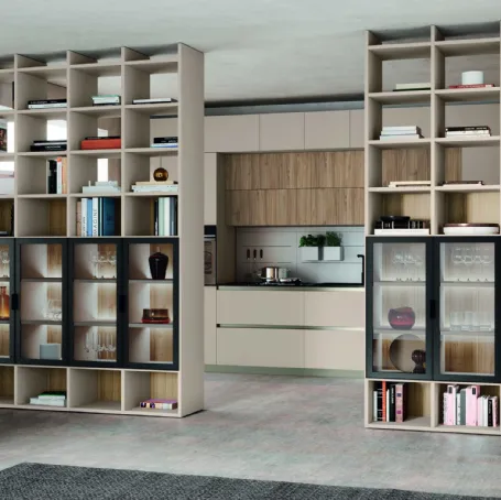 Libreria divisoria Golf Infinity I101 in melaminico e vetro di Colombini Casa