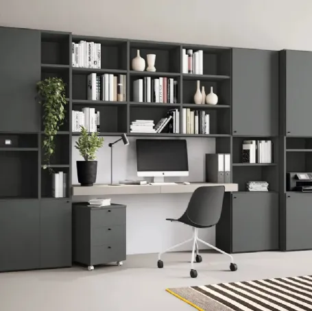 Libreria Golf Infinity I106 con desk ed ante di Colombini Casa