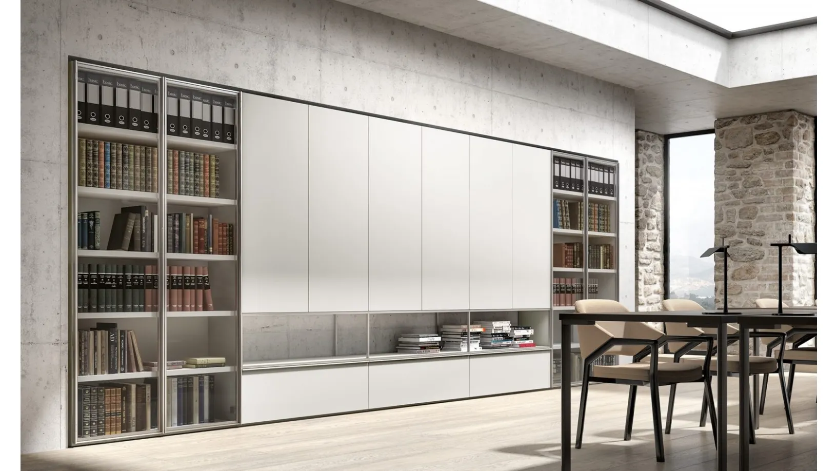 Libreria a muro Opera GD1430 di Abitare Mobilstella