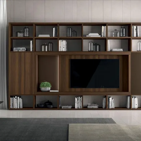 Libreria Vitalyty a parete stile moderno in melaminico di Colombini Casa