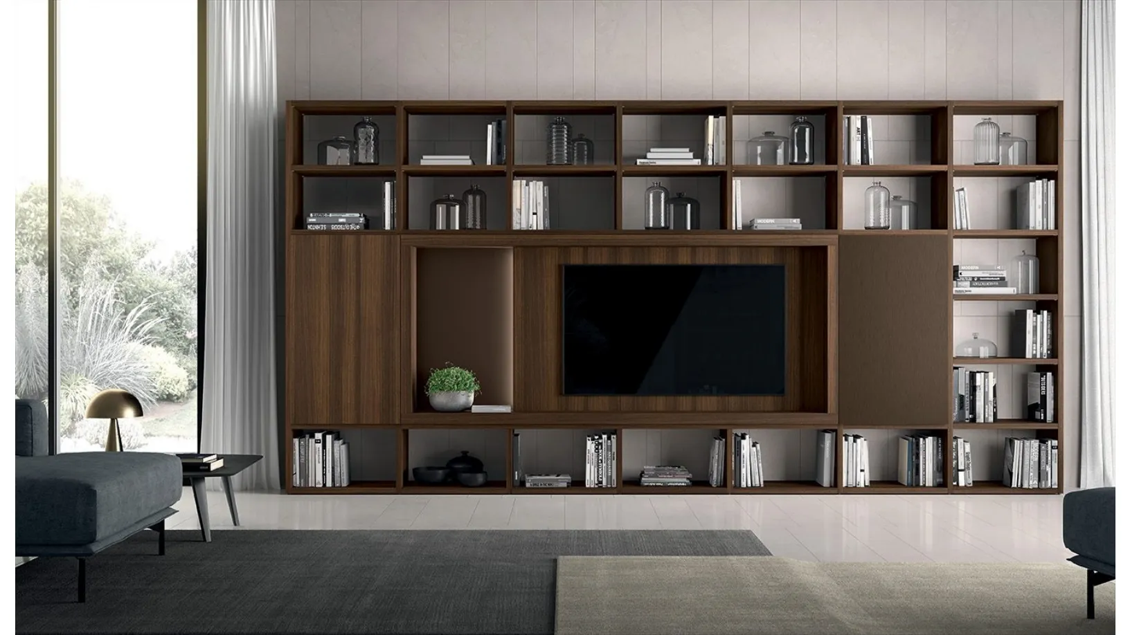 Libreria Vitalyty a parete stile moderno in melaminico di Colombini Casa