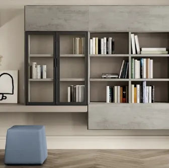 Libreria Vitalyty sospesa stile moderno in melaminico di Colombini Casa