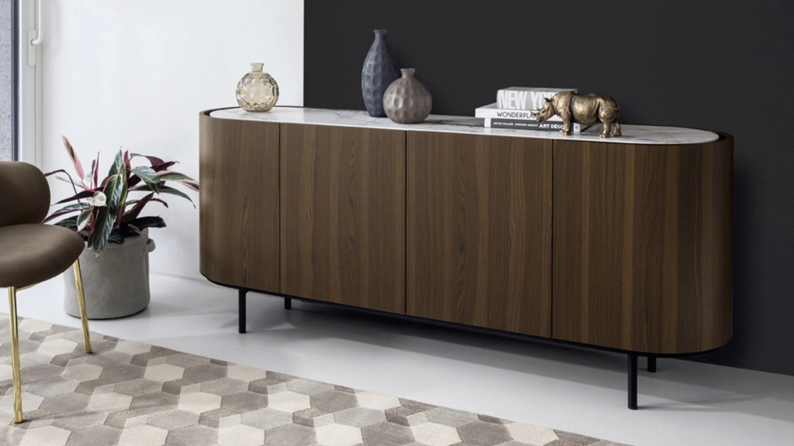 Madia ovale in legno Lake di Calligaris