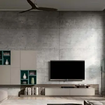 Parete attrezzata African Wood GF1045 di Abitare Mobilstella