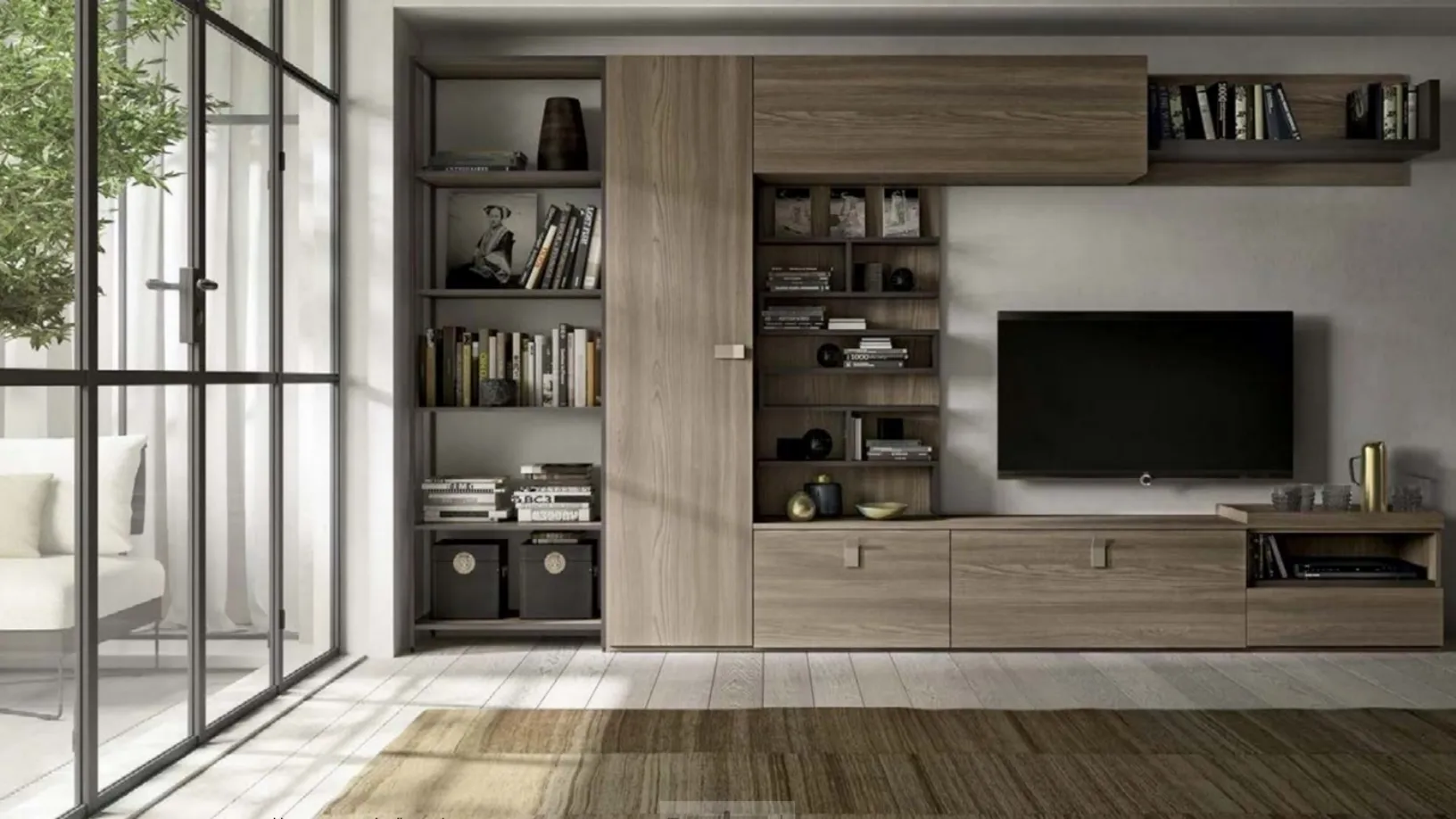 Parete attrezzata Country Wood GF1080 di Abitare Mobilstella