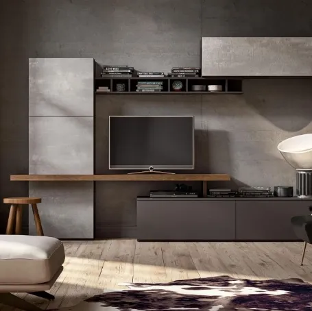 Parete attrezzata Fusion GF 1055 di Abitare Mobilstella