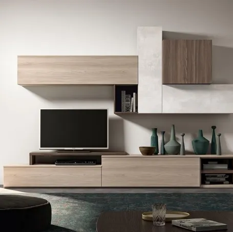 Parete attrezzata Fusion GF 1100 di Abitare Mobilstella