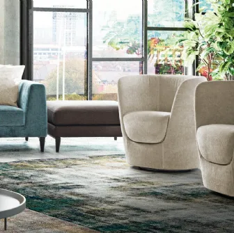 Poltroncina rivestita in tessuto Oplà di Pianca