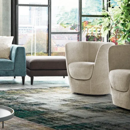 Poltroncina rivestita in tessuto Oplà di Pianca