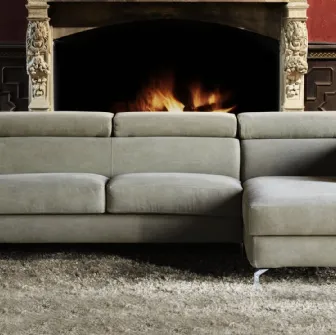 Divano in tessuto con penisola Arnold di Family Bedding