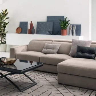 Divano con schienale regolabile con penisola Cast di Calligaris