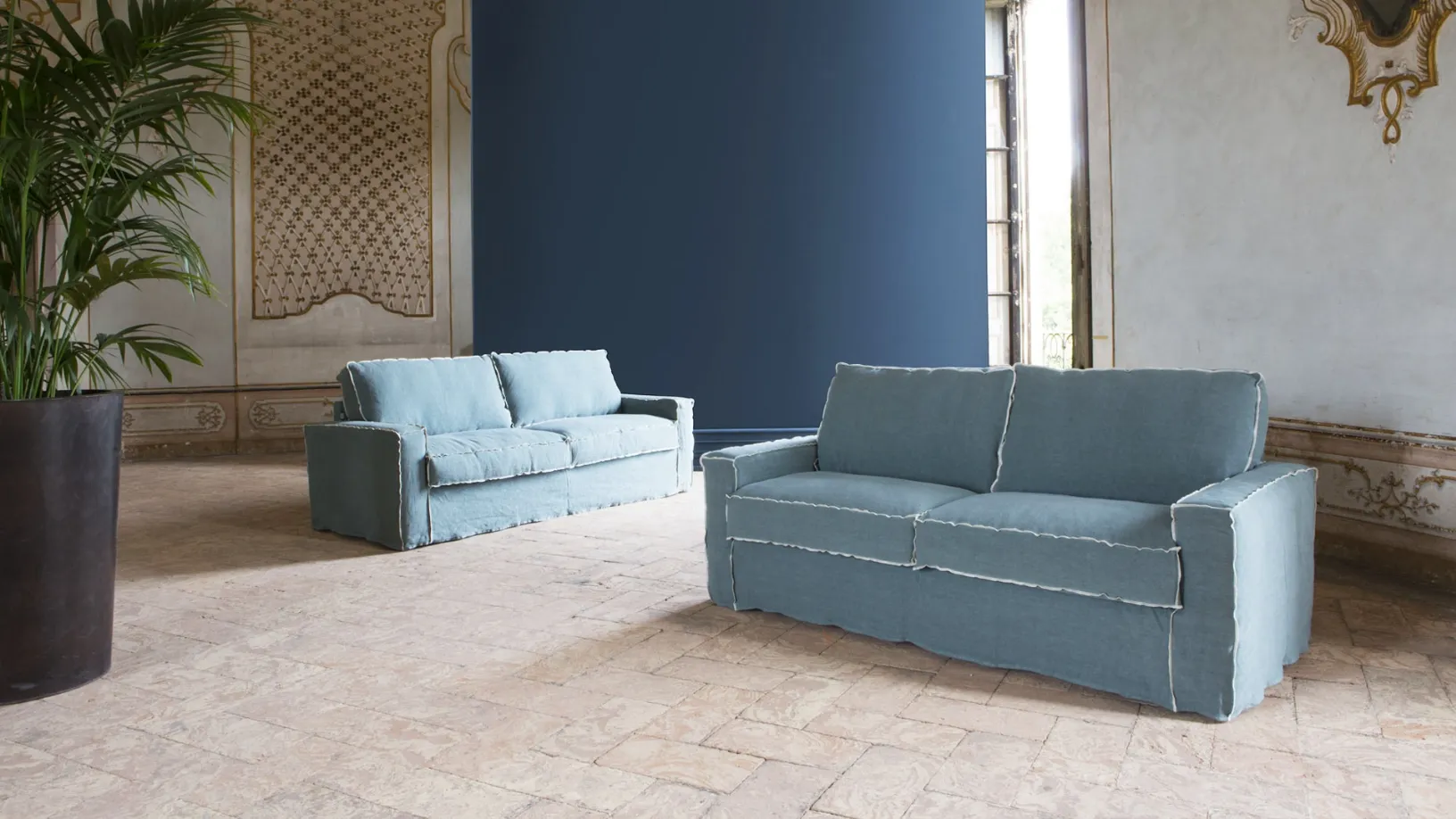 Divano lineare in tessuto Morgan Shabby di Family Bedding
