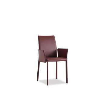 Sedia fissa in cuoio rosso moderna Giselle di Sedie Brianza